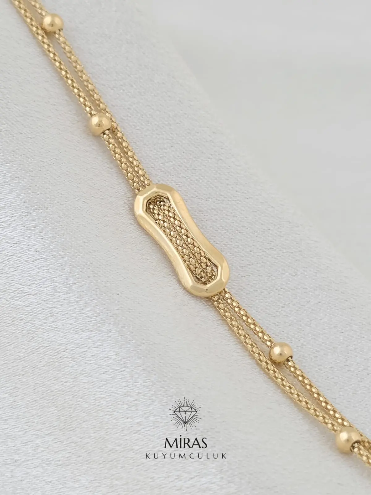 14 Ayar Altın - Taşsız İtalyan Zincir Dorika Bileklik - K14BLK375