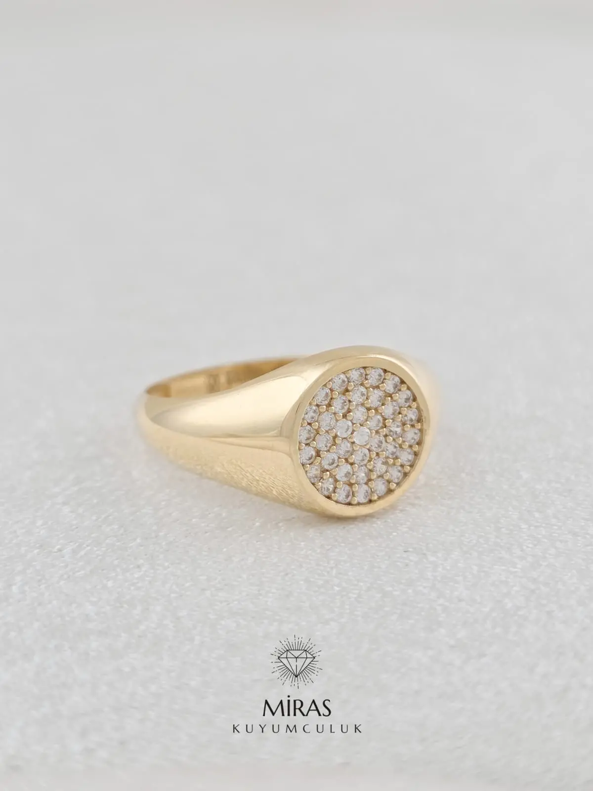 14 Ayar Altın - Taşlı Spor Yüzük 14YZK776