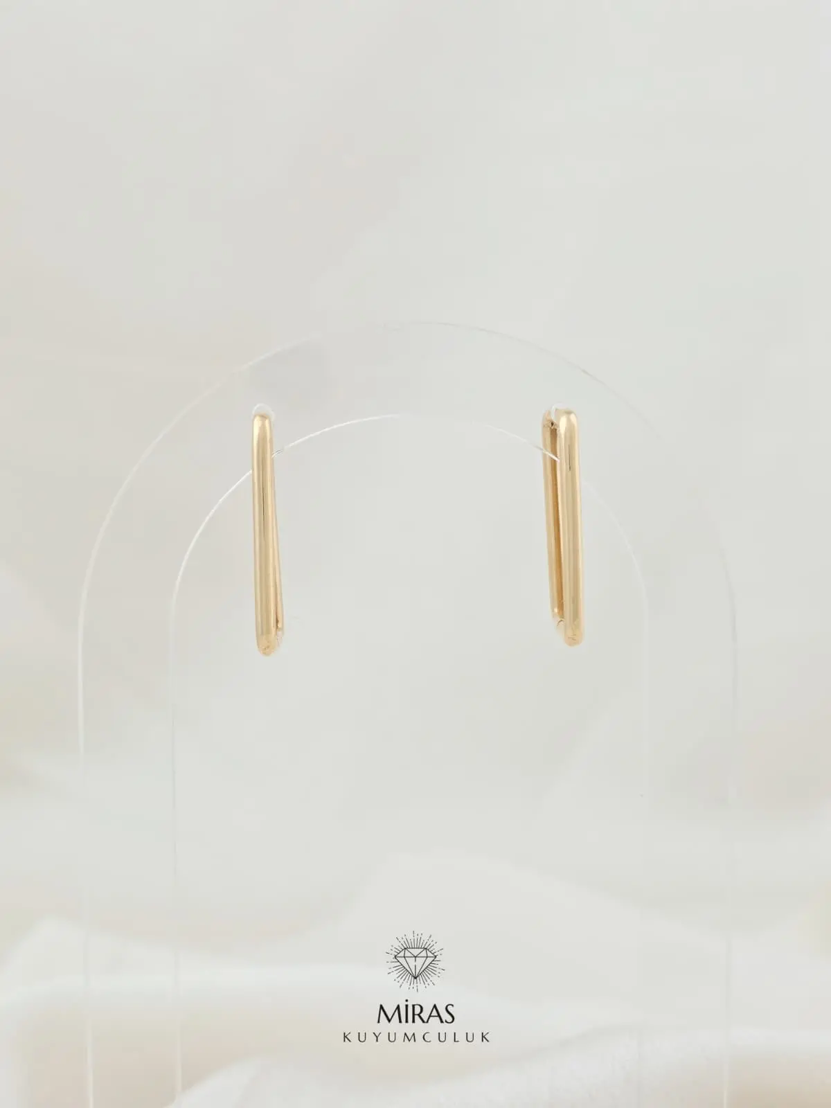 14 Ayar Altın - Dikdörtgen Küpe - K14KP277