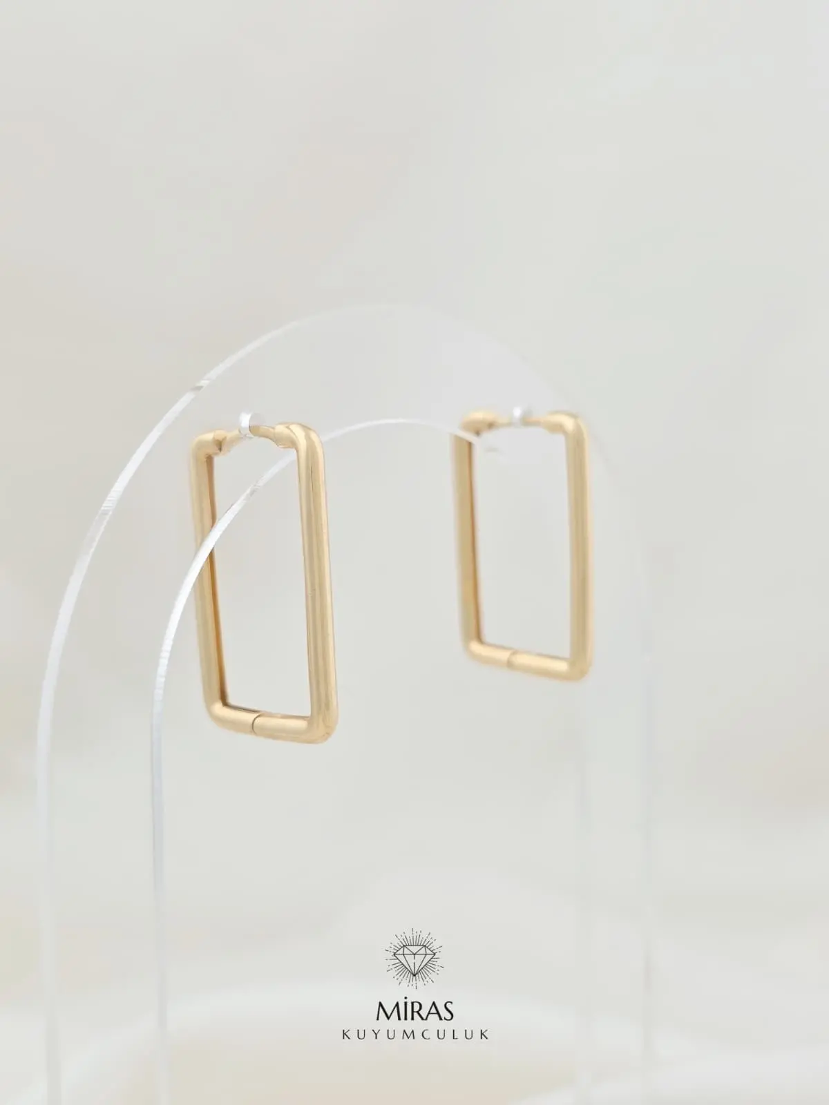 14 Ayar Altın - Dikdörtgen Küpe - K14KP277