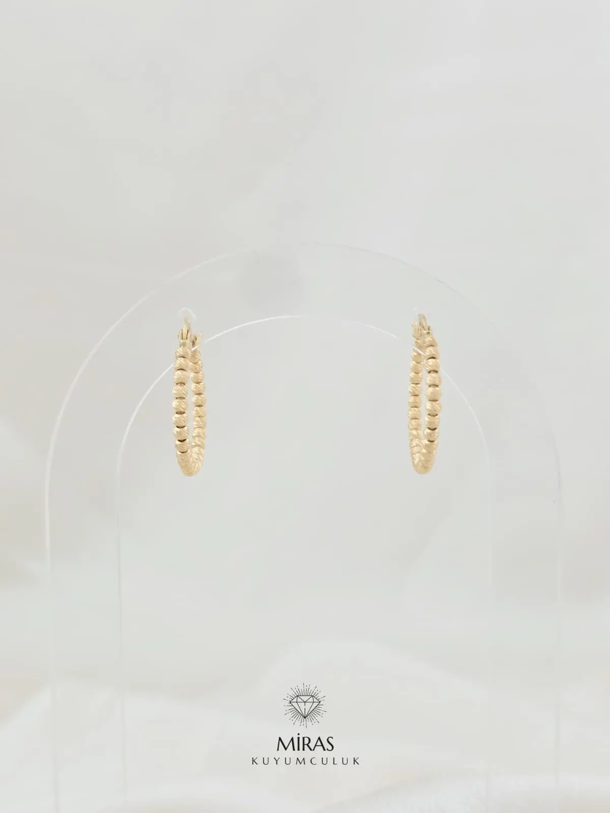 14 Ayar Altın - Tek Renk Dorika Halka Küpe - K14KP13