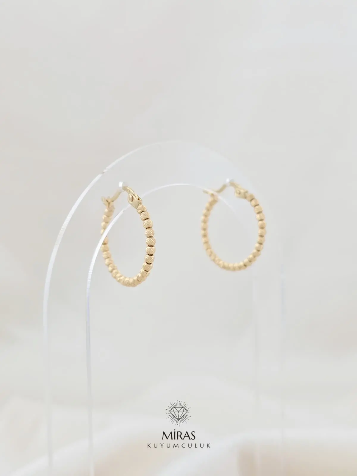 14 Ayar Altın - Tek Renk Dorika Halka Küpe - K14KP13