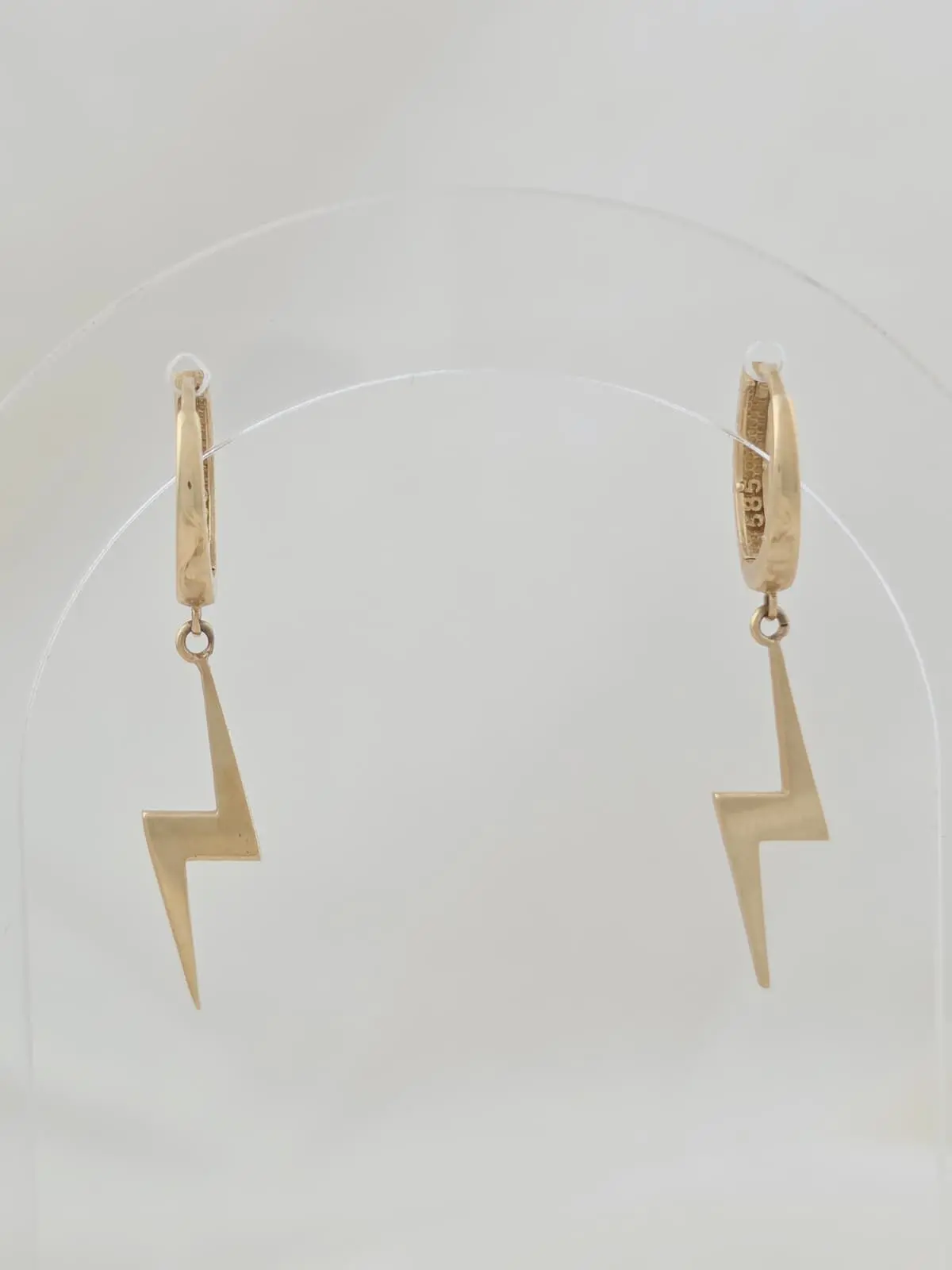 14 Ayar Altın - Taşsız Sallantılı Yıldırım Küpe - 14KP657