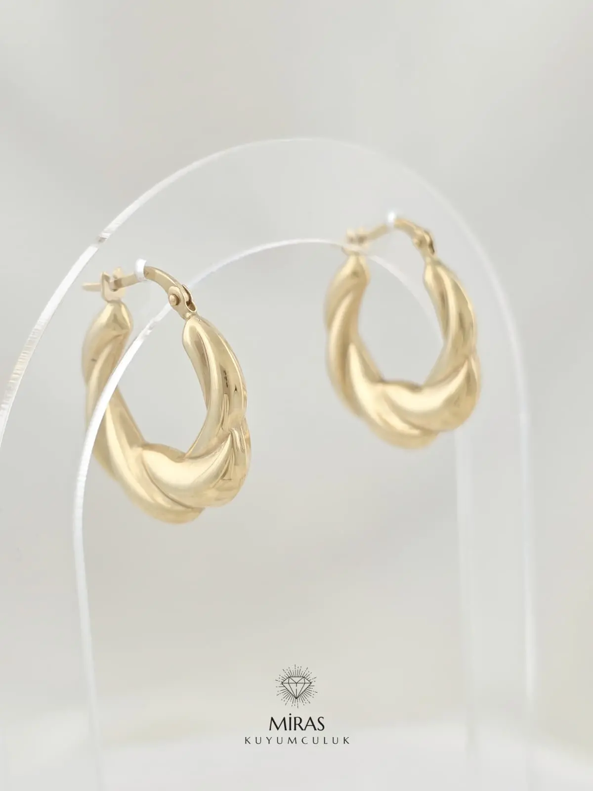 14 Ayar Altın - Fantezi Halka Küpe - K14KP134