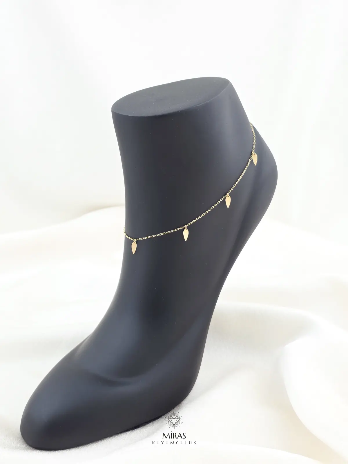 14 Ayar Altın - Yaprak Desen Halhal - 14HAL4