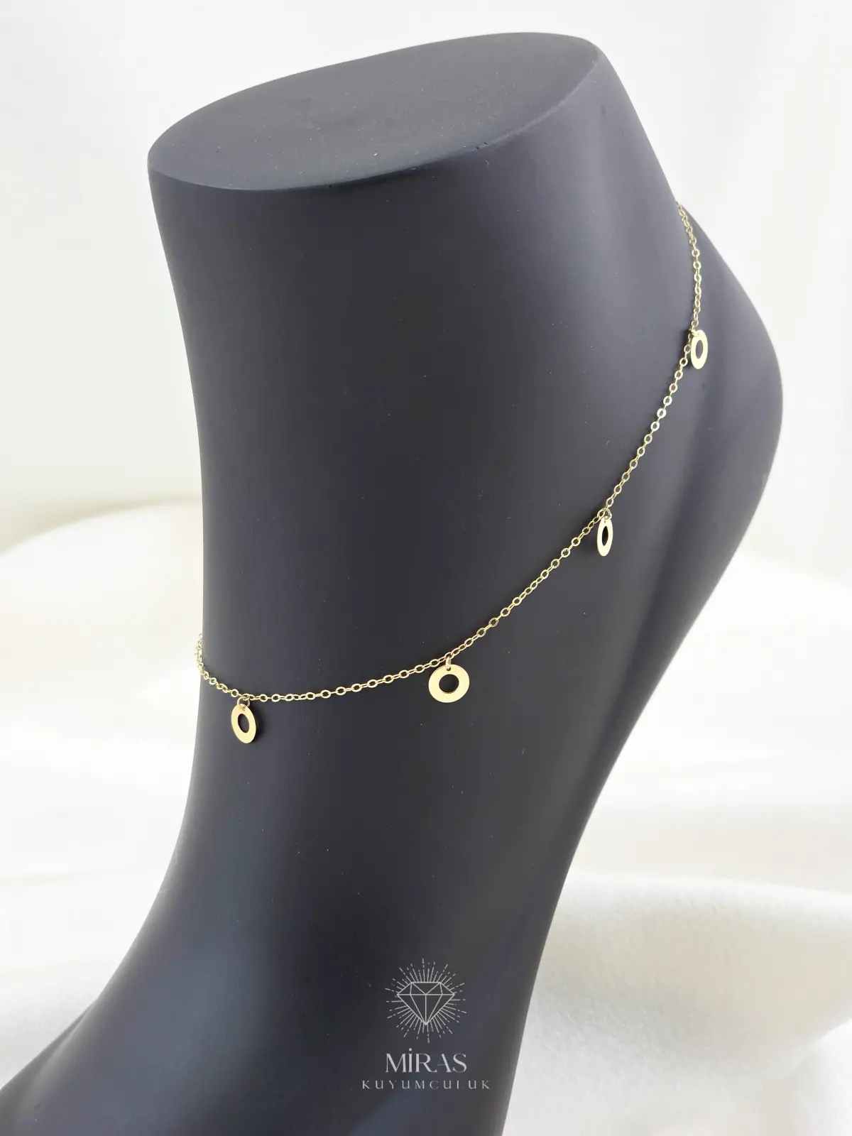 14 Ayar Altın - Halka Desenli Halhal - 14HAL9