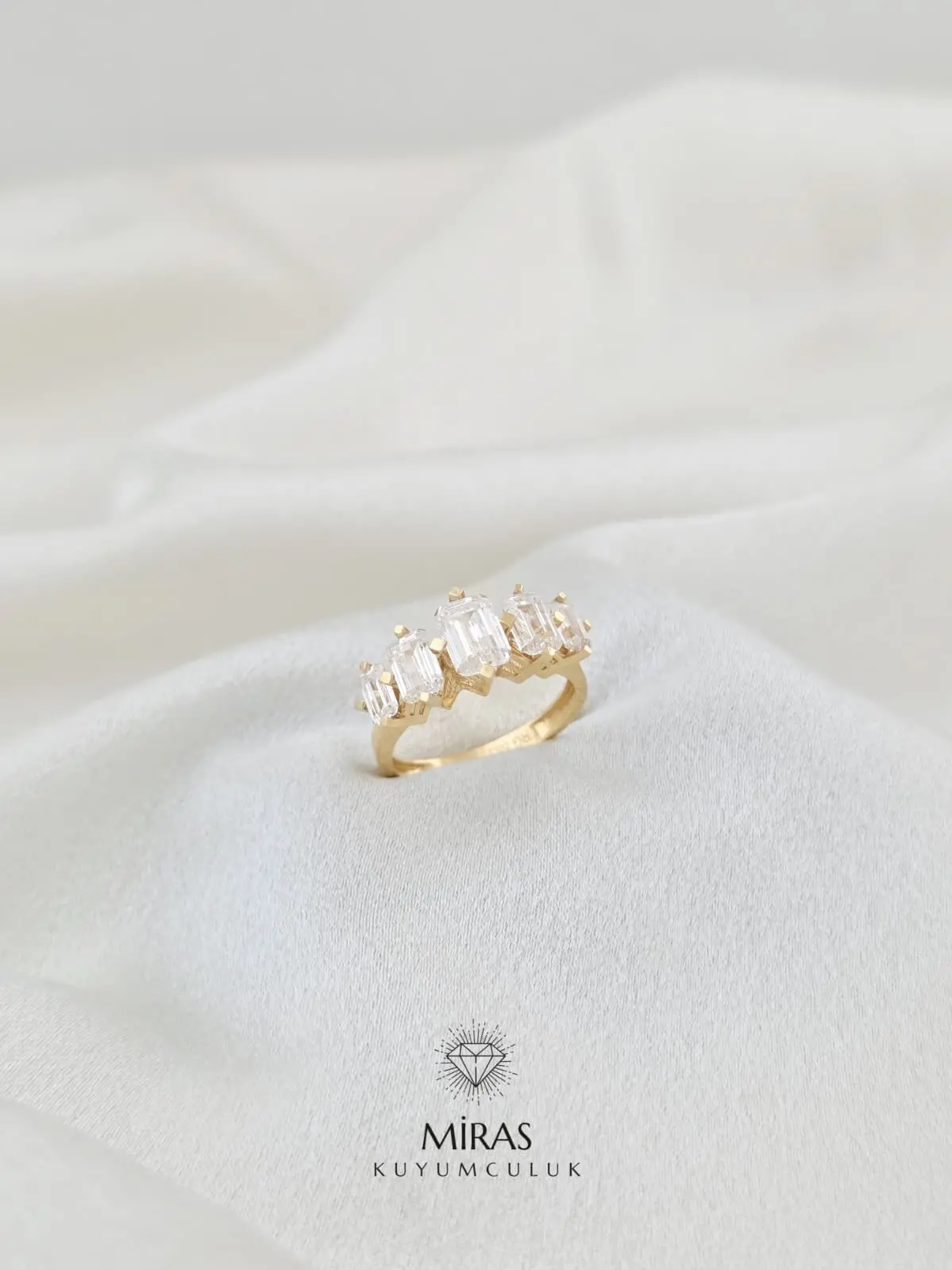 14 Ayar Altın - Baget Beştaş Yüzük - K14YZK100