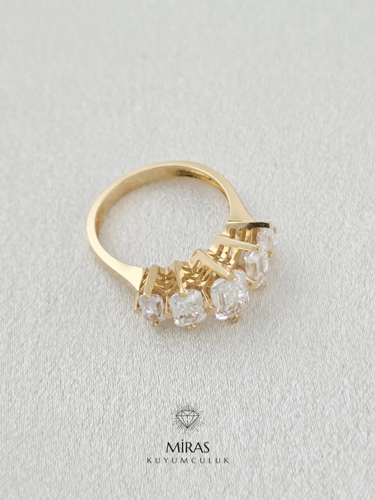 14 Ayar Altın - Baget Beştaş Yüzük - K14YZK100