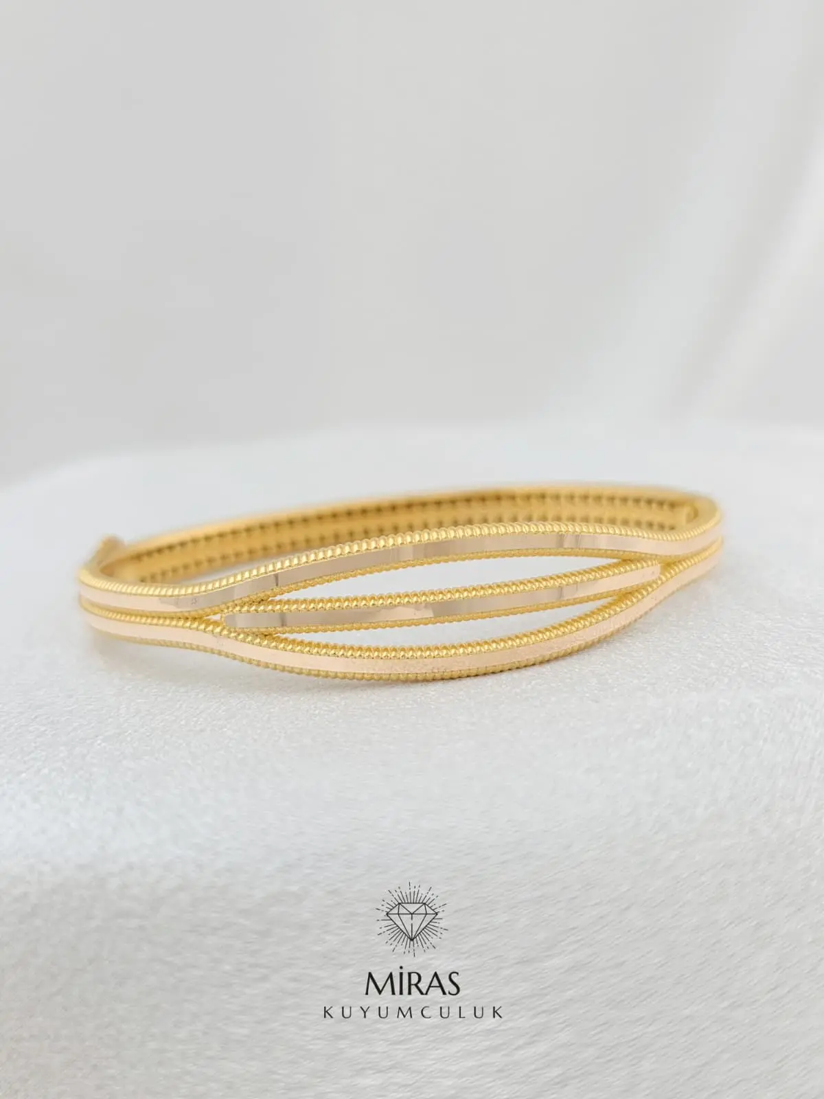 14 Ayar Altın - Taşsız Ajda Kelepçe - 14KLP276