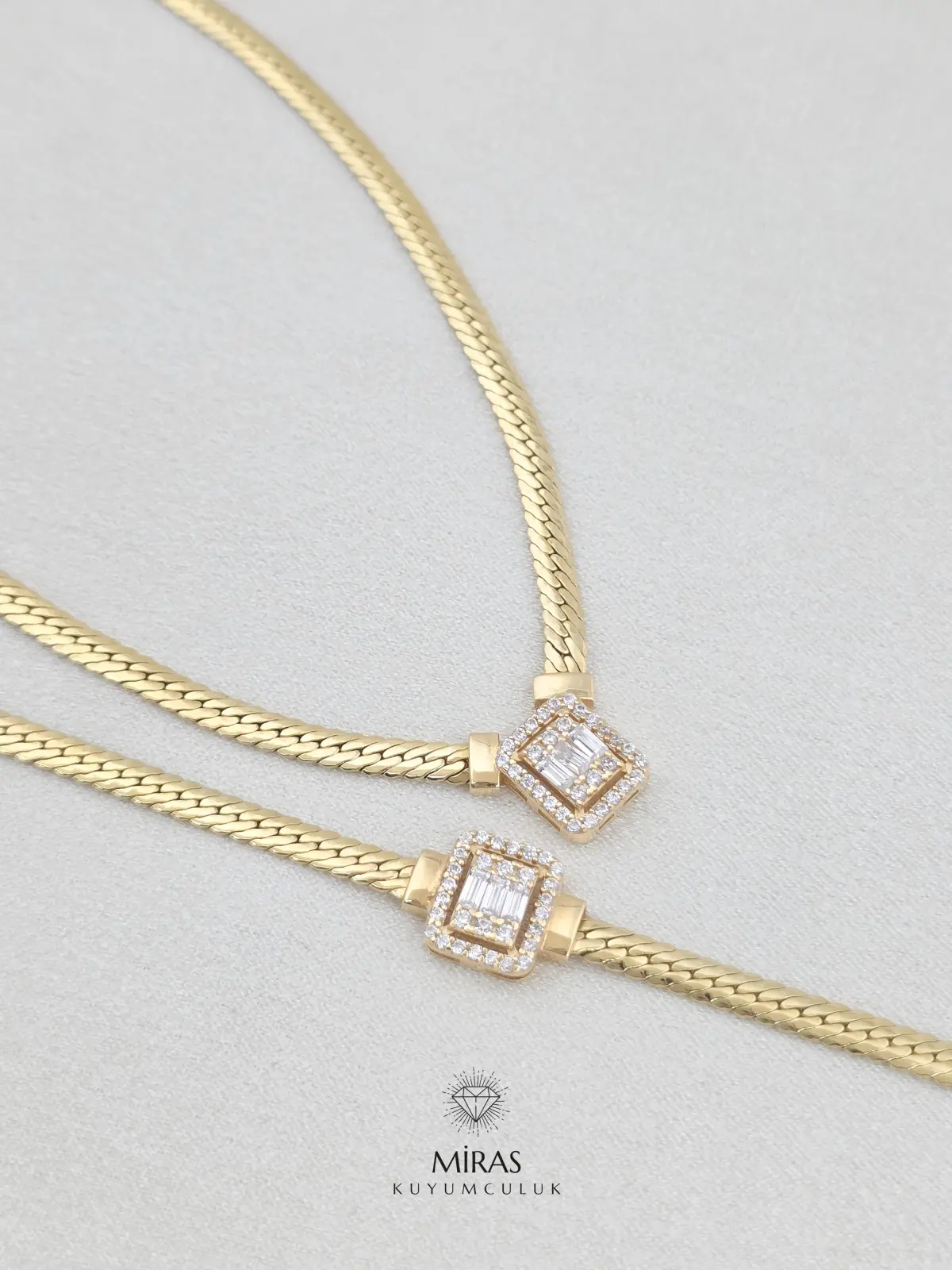 14 Ayar Altın - Balık Sırtı Zincir Baget Kolye Gerdanlık 14KLY671