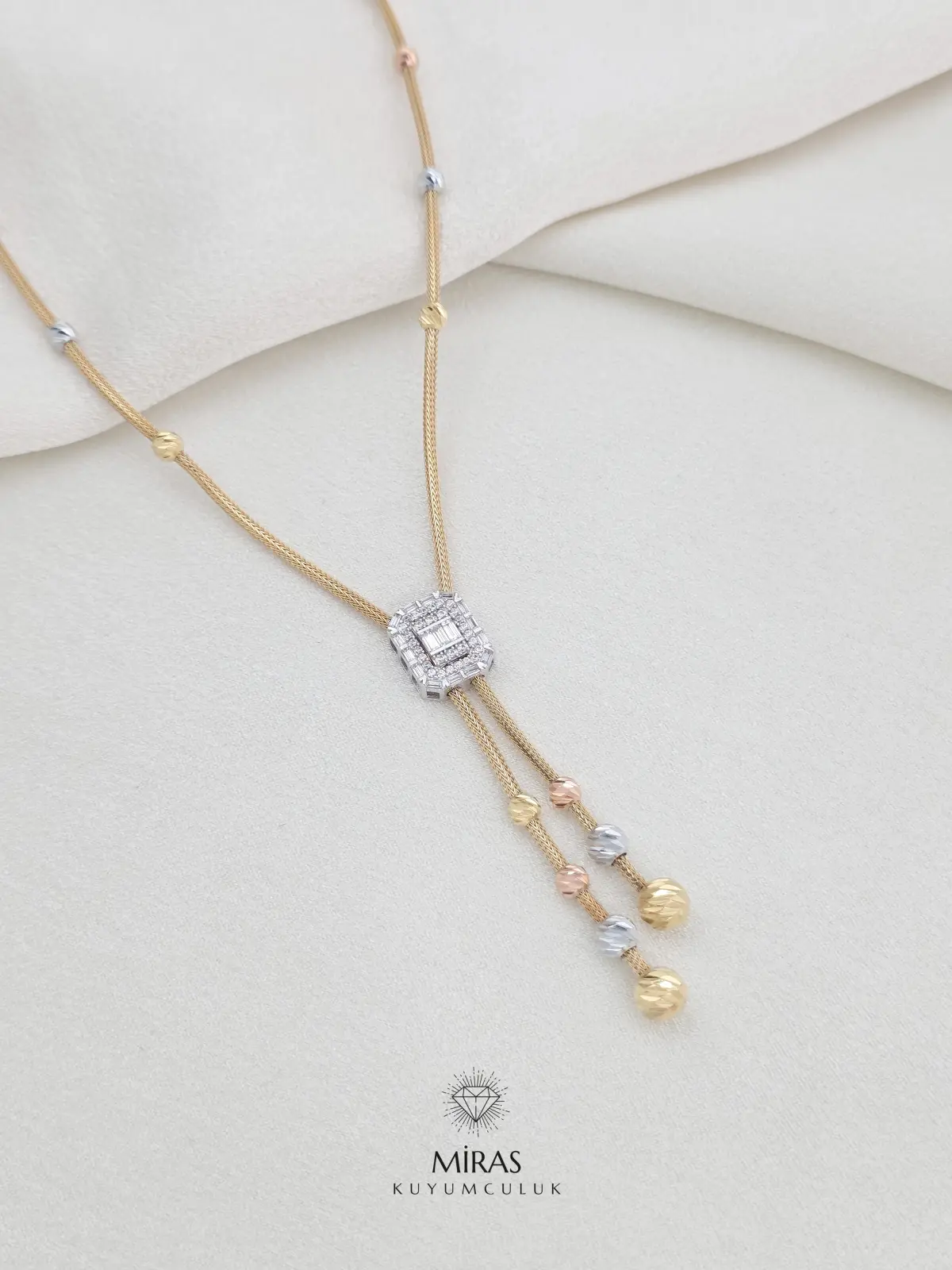 14 Ayar Altın - Dorika Baget Kolye - K14KLY128