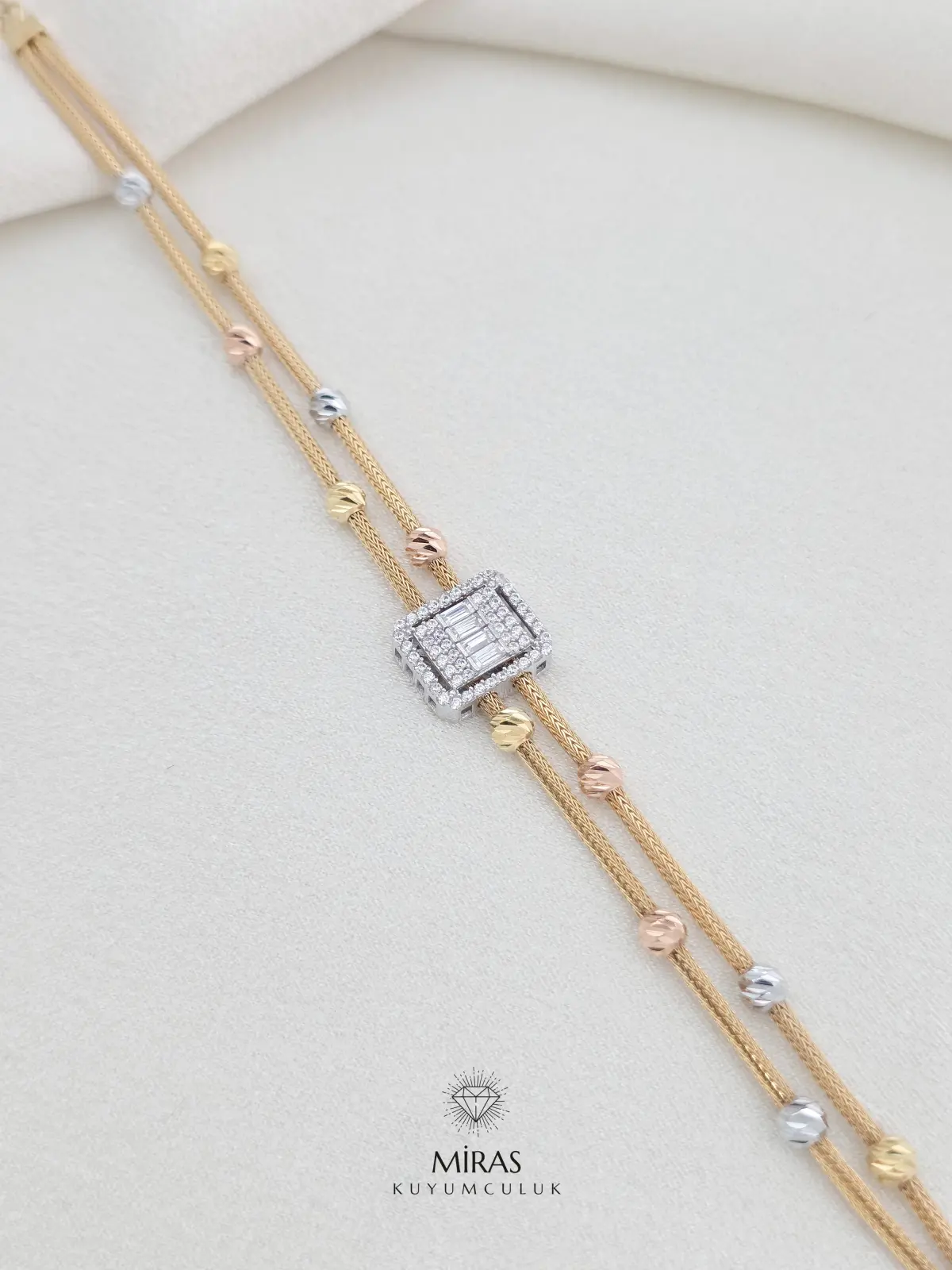 14 Ayar Altın - Dorika Baget Bileklik - K14BLK107