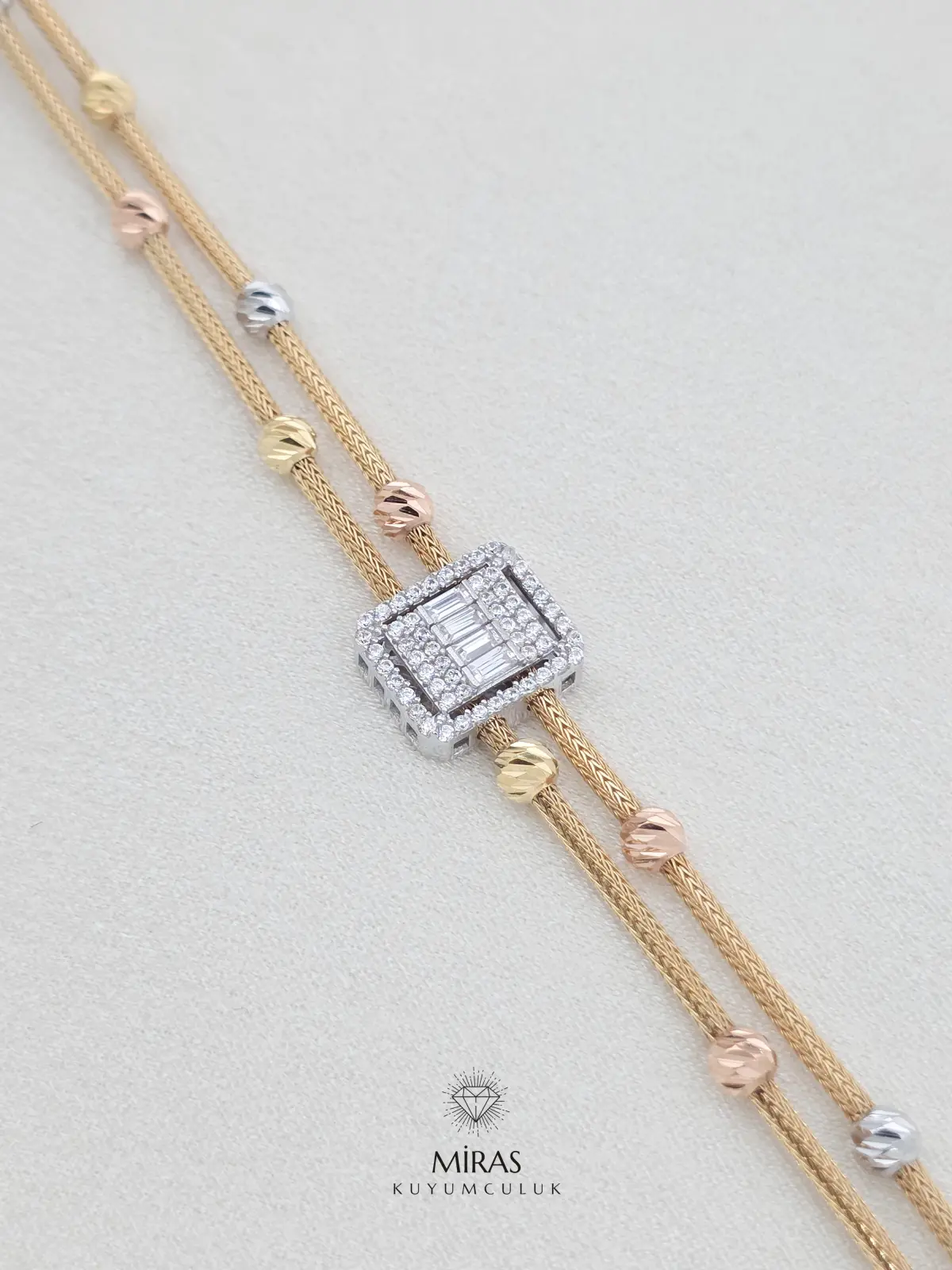 14 Ayar Altın - Dorika Baget Bileklik - K14BLK107