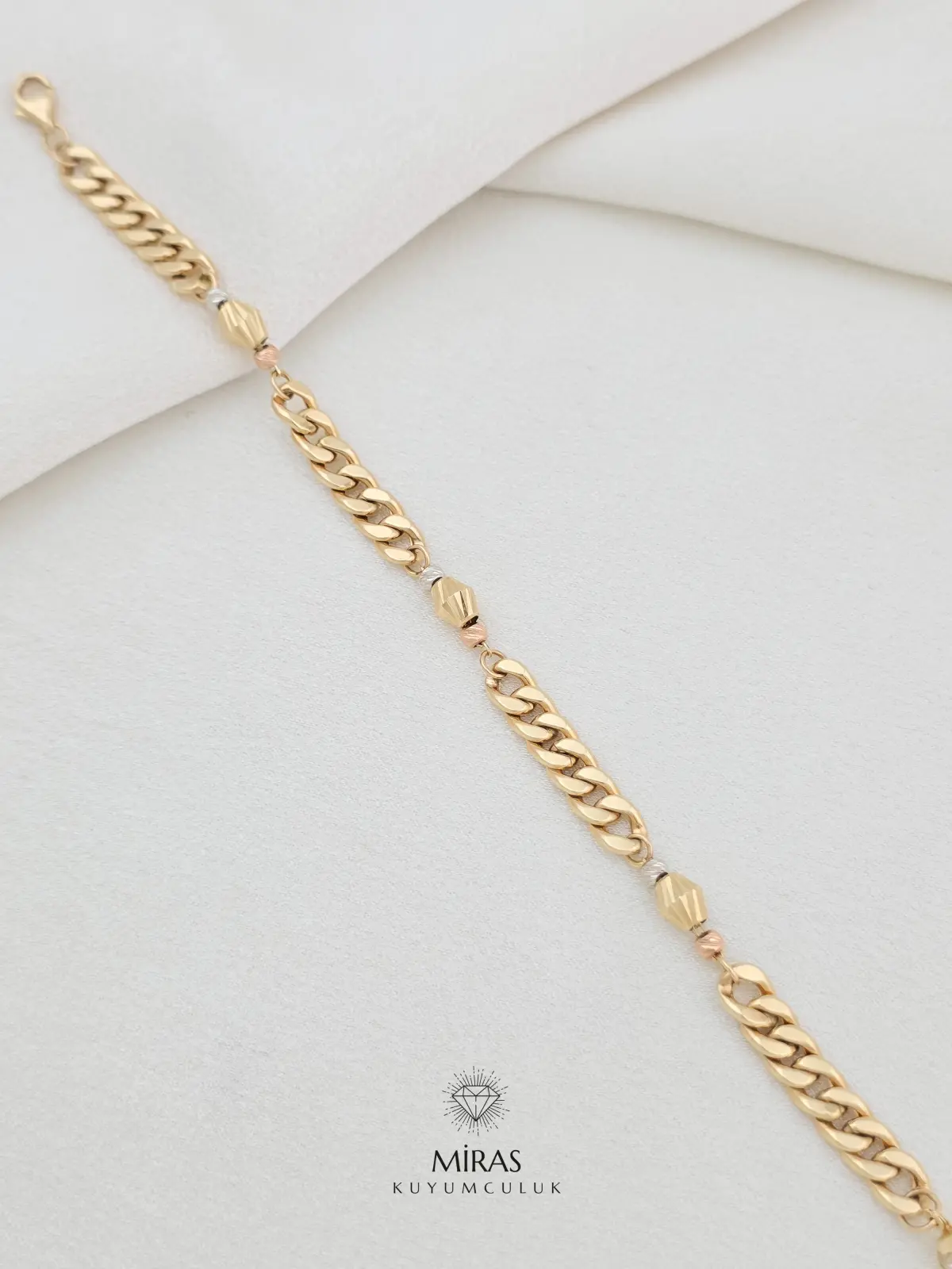 14 Ayar Altın - Dorika Detaylı Gurmet Kolye & Bileklik Set