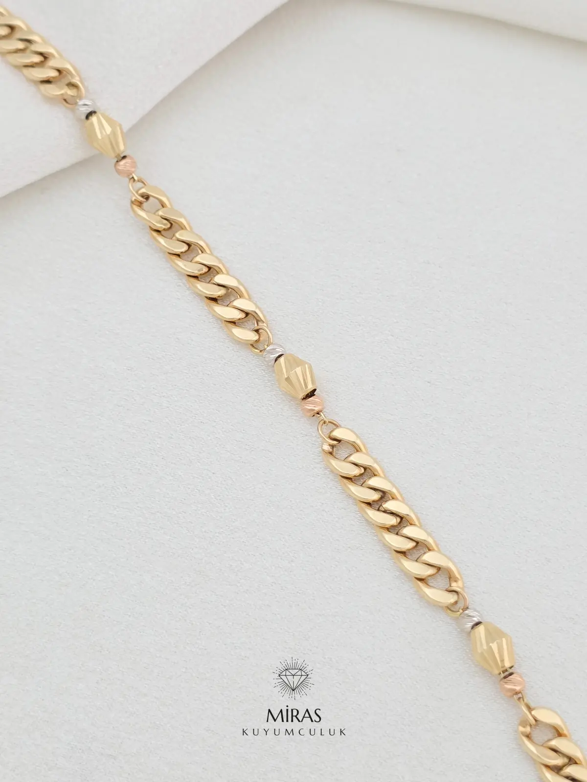 14 Ayar Altın - Dorika Detaylı Gurmet Kolye & Bileklik Set