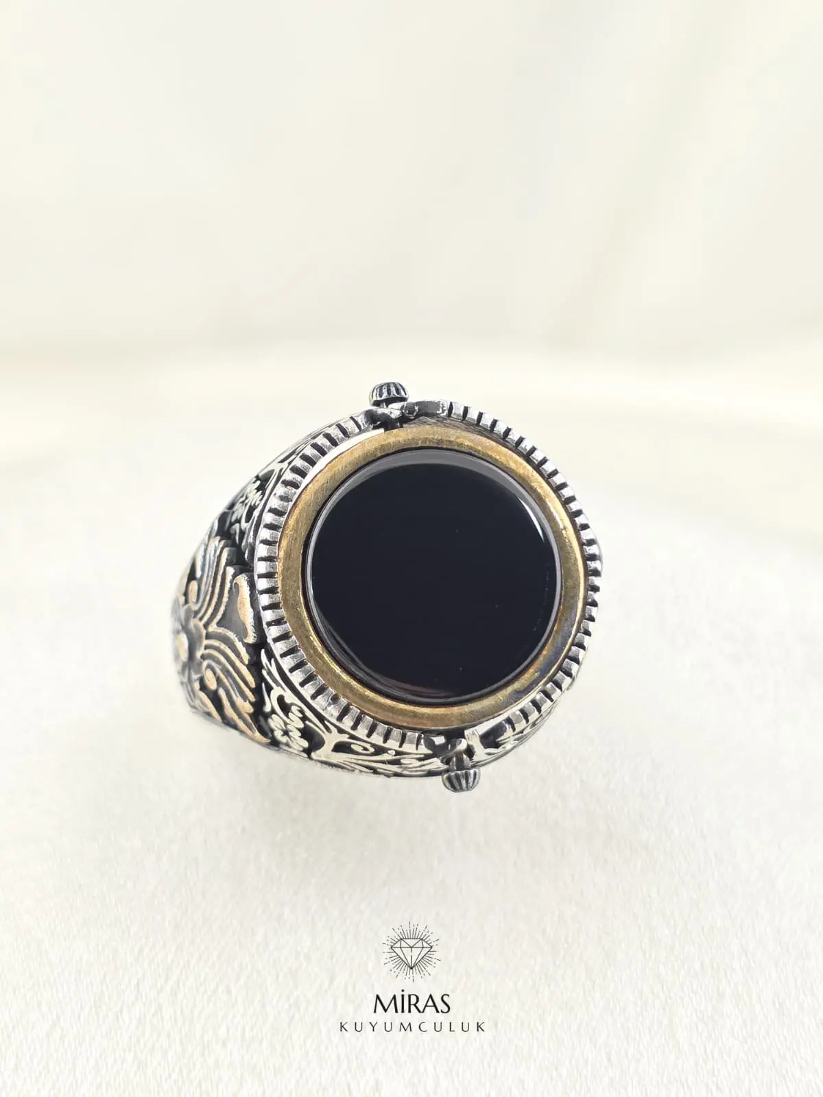 Çift Taraflı Erkek Gümüş Yüzük - HSG27