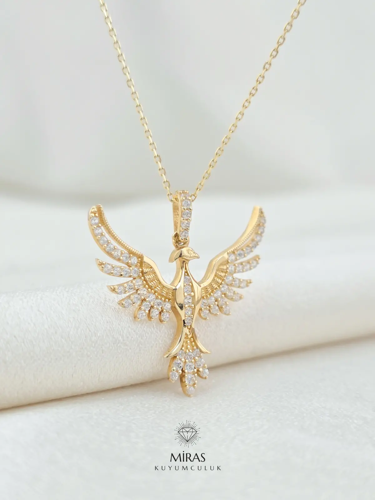 14 Ayar Altın - Anka Kuşu Kolye - 14KLY832