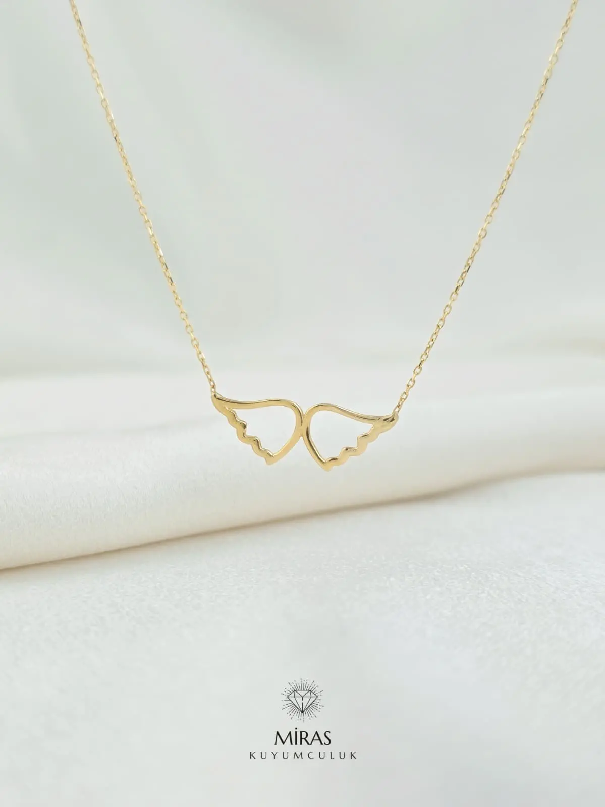 14 Ayar Altın - Melek Kanadı Kolye - 14KLY386