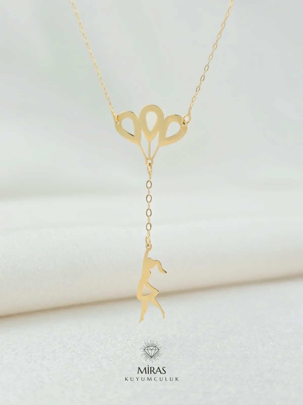 14 Ayar Altın - Balonlu Kız Kolye - 14KLY354