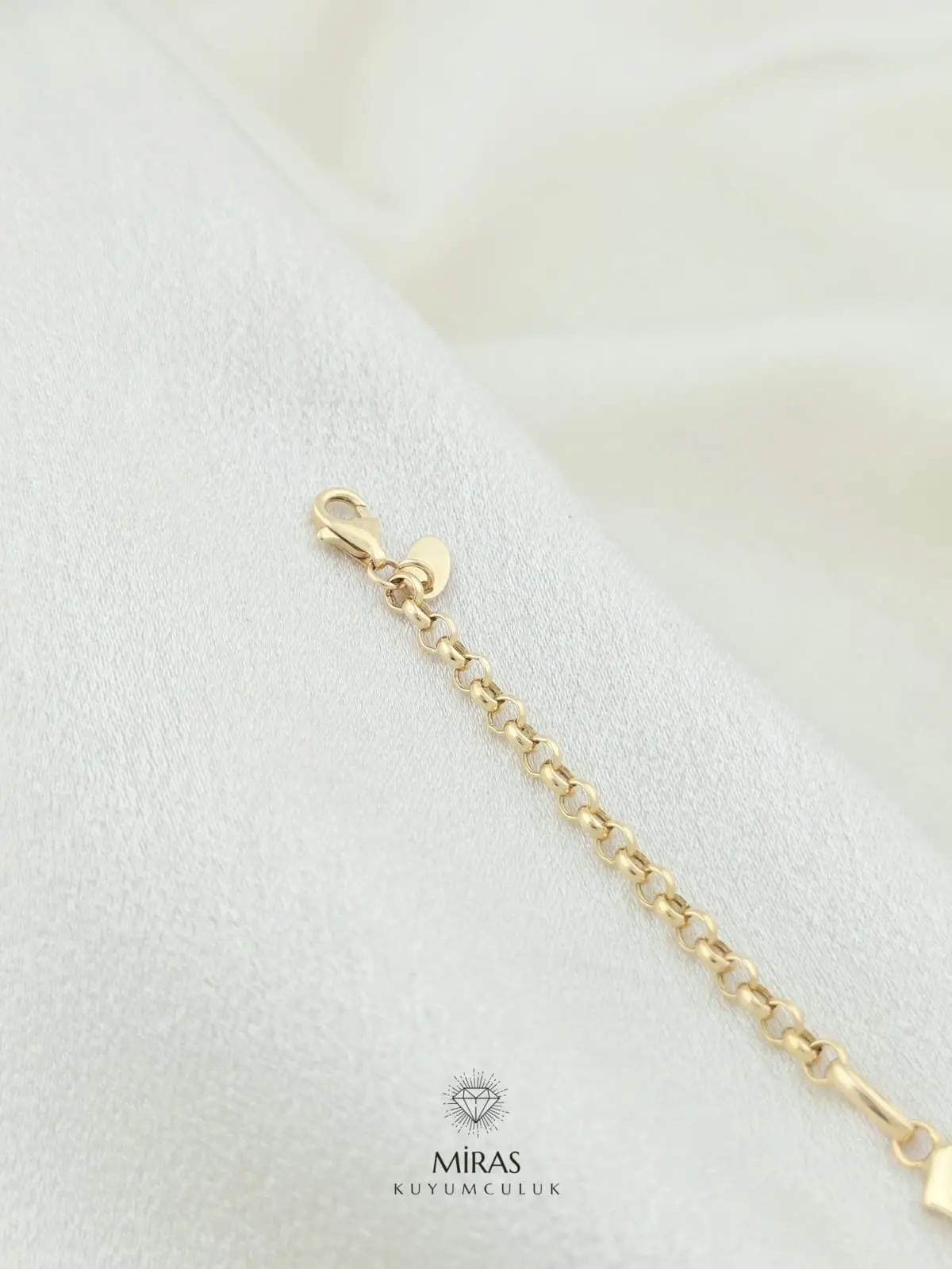 14 Ayar Altın - Kalpli Bileklik - 14BLK1022