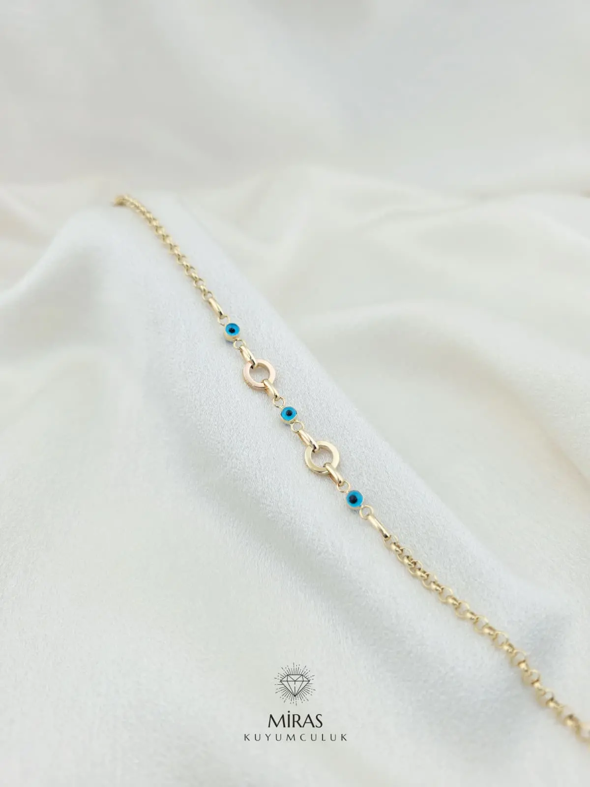 14 Ayar Altın - Nazar Boncuklu Bileklik - 14BLK1023