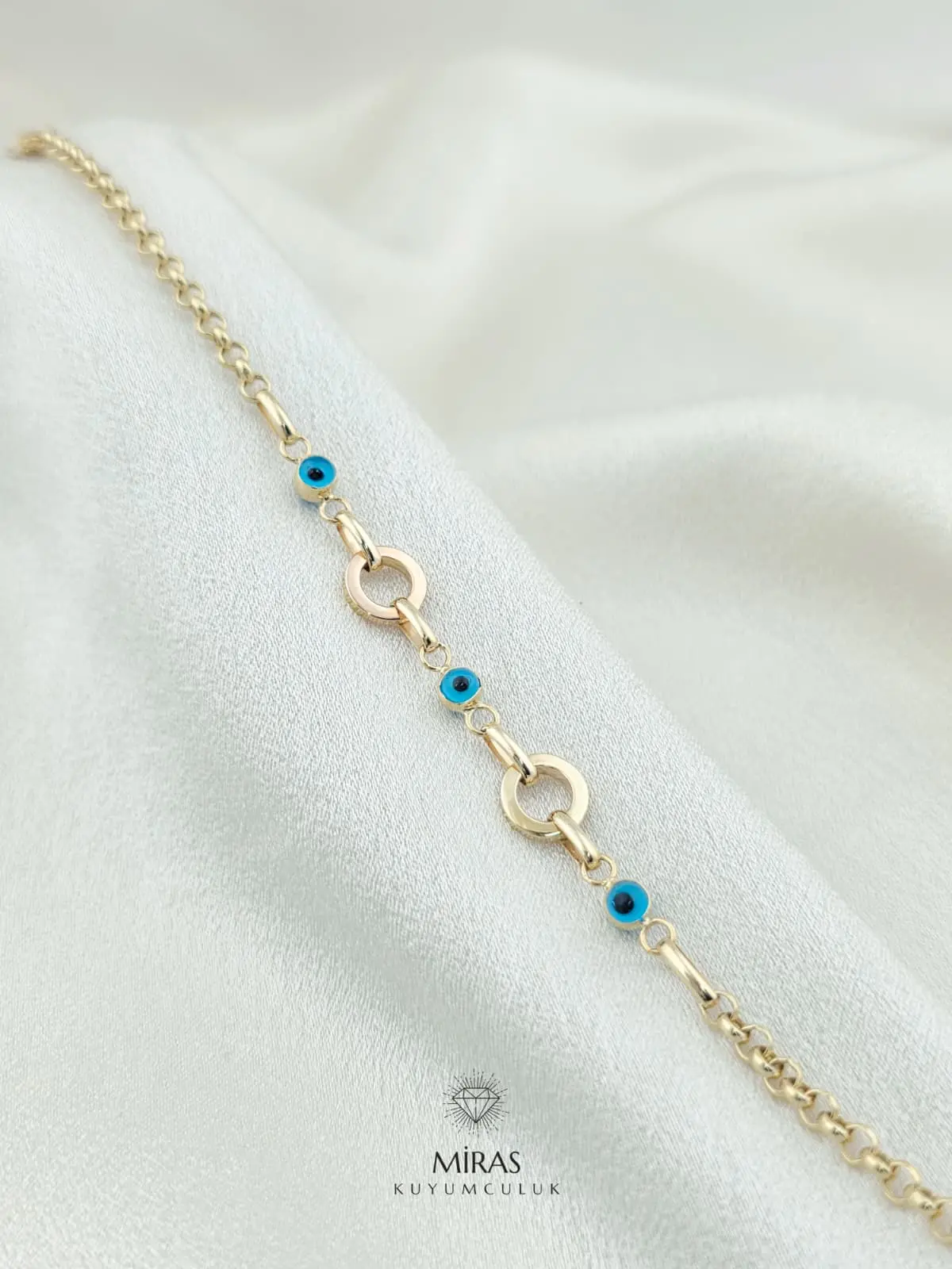 14 Ayar Altın - Nazar Boncuklu Bileklik - 14BLK1023