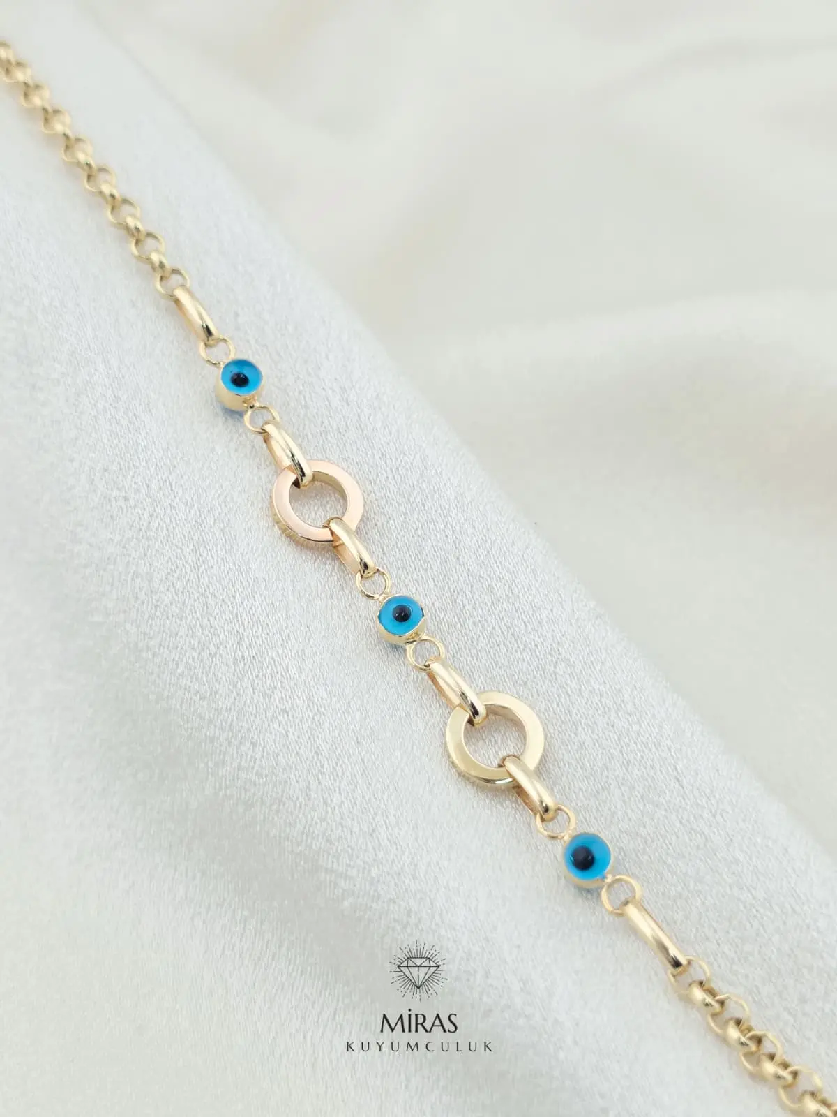 14 Ayar Altın - Nazar Boncuklu Bileklik - 14BLK1023
