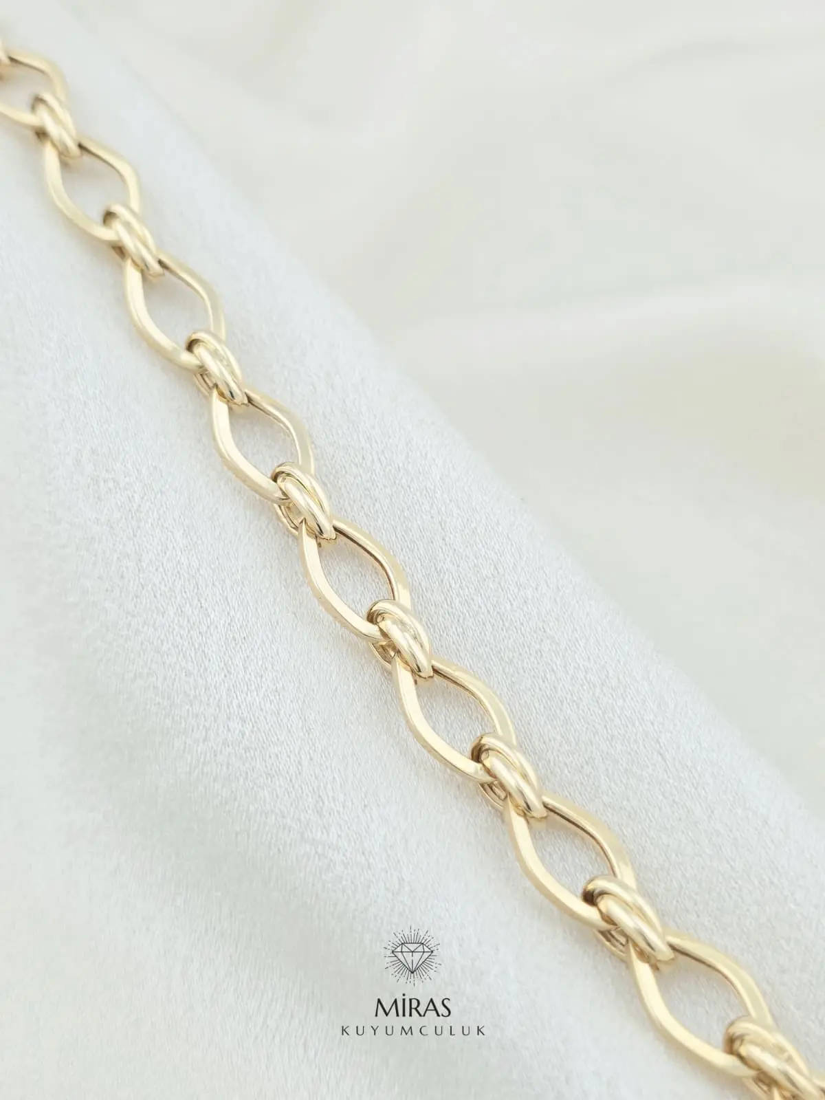 14 Ayar Altın - Oval Halka Bileklik - 14BLK1070