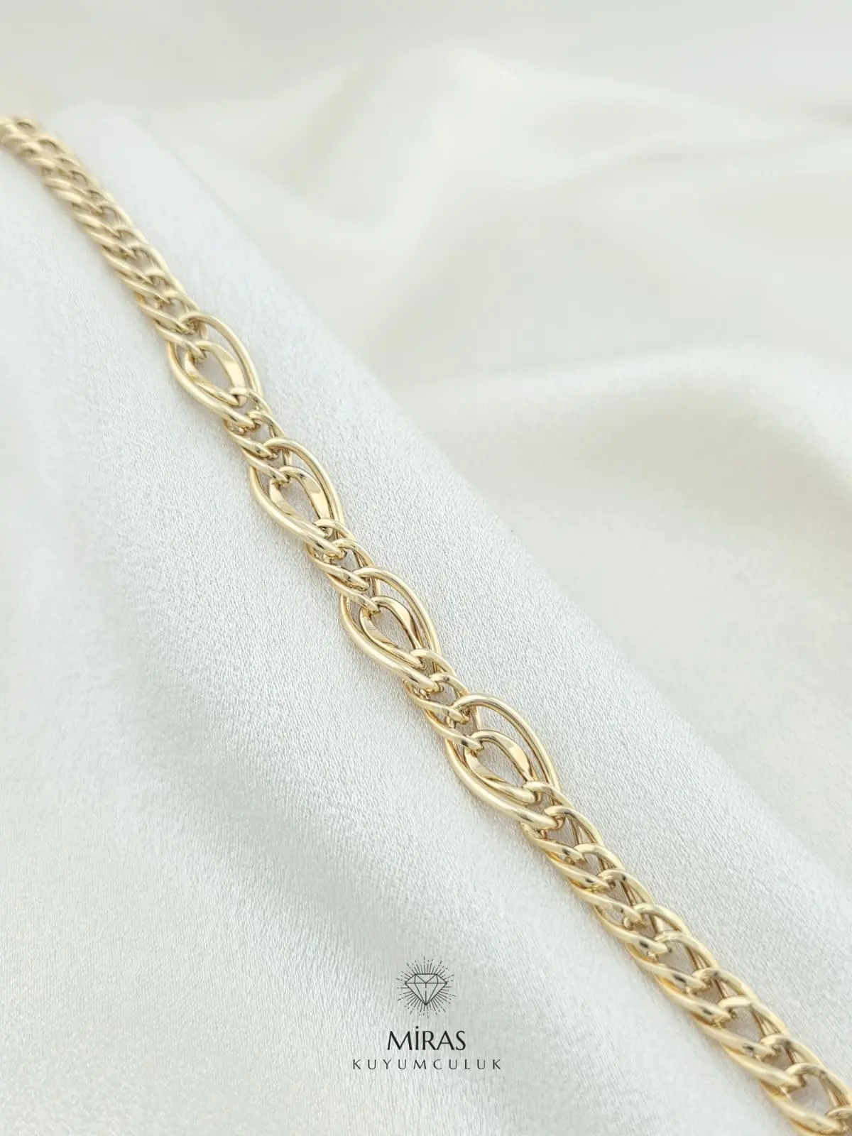 14 Ayar Altın - Oval Halka Bileklik - 14BLK1071