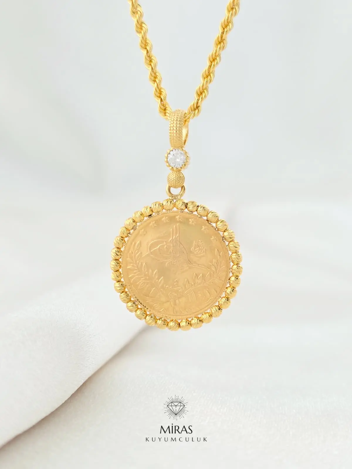 22 Ayar Çeyrek Reşatlı Ayar Kolye Ucu - 14KU391